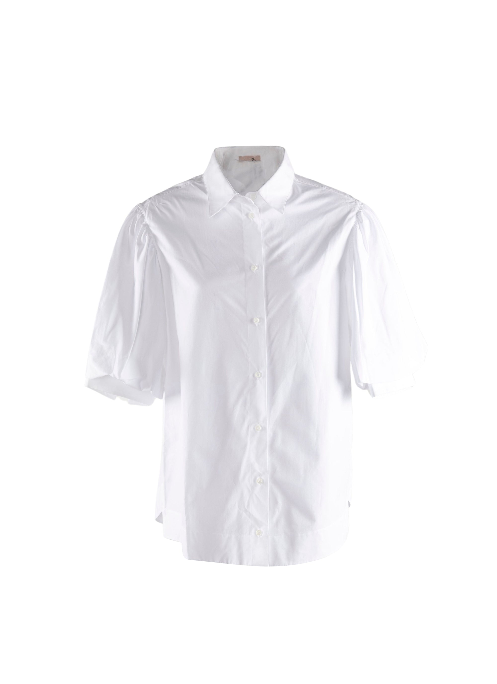 Classic short-sleeved flared shirt - White