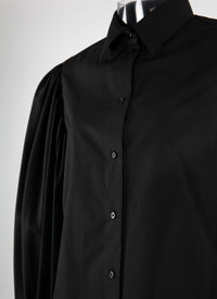 Puff-sleeved shirt - Black intense
