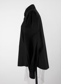 Puff-sleeved shirt - Black intense