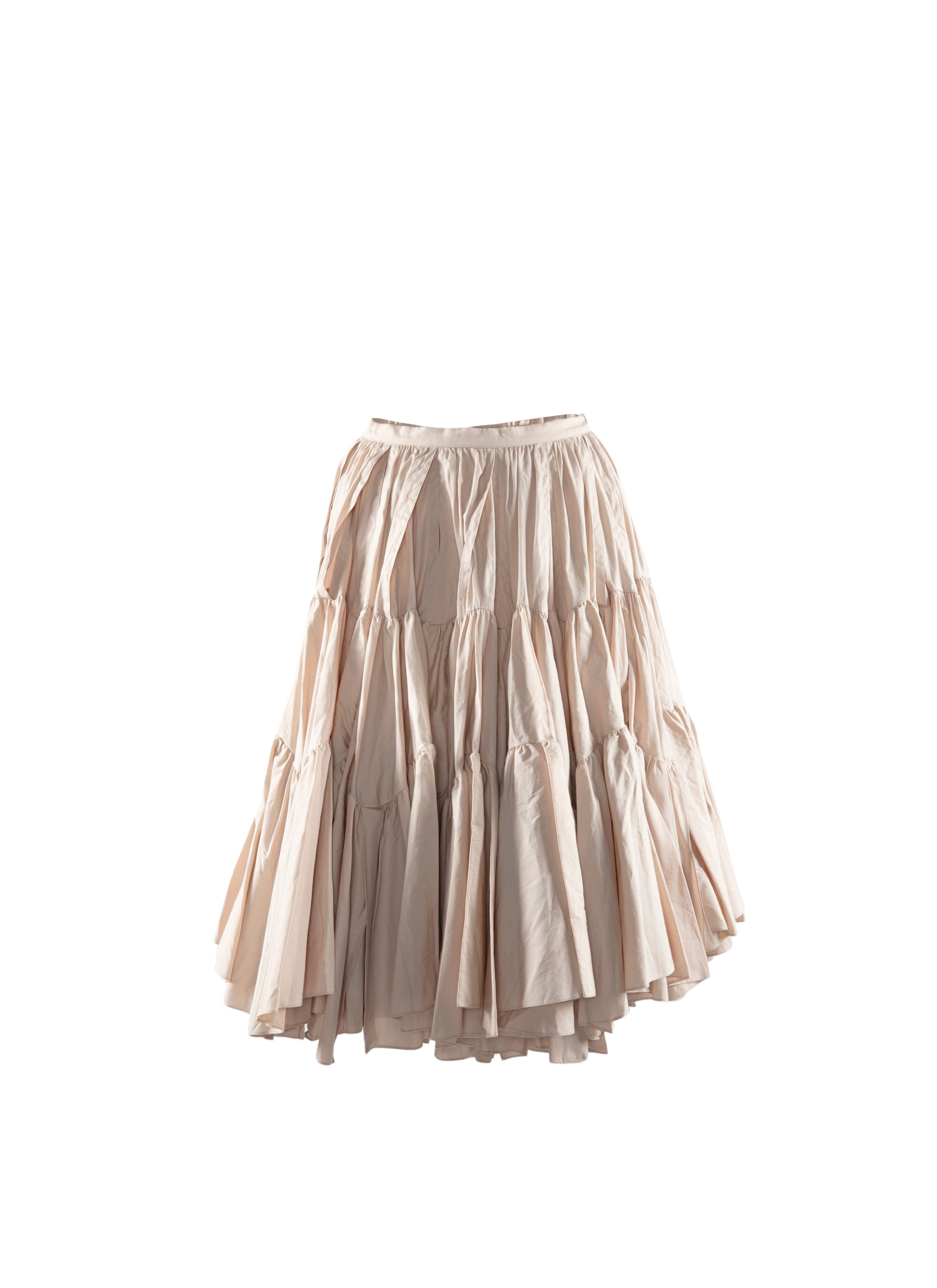 Ruffled skater skirt - Ivory
