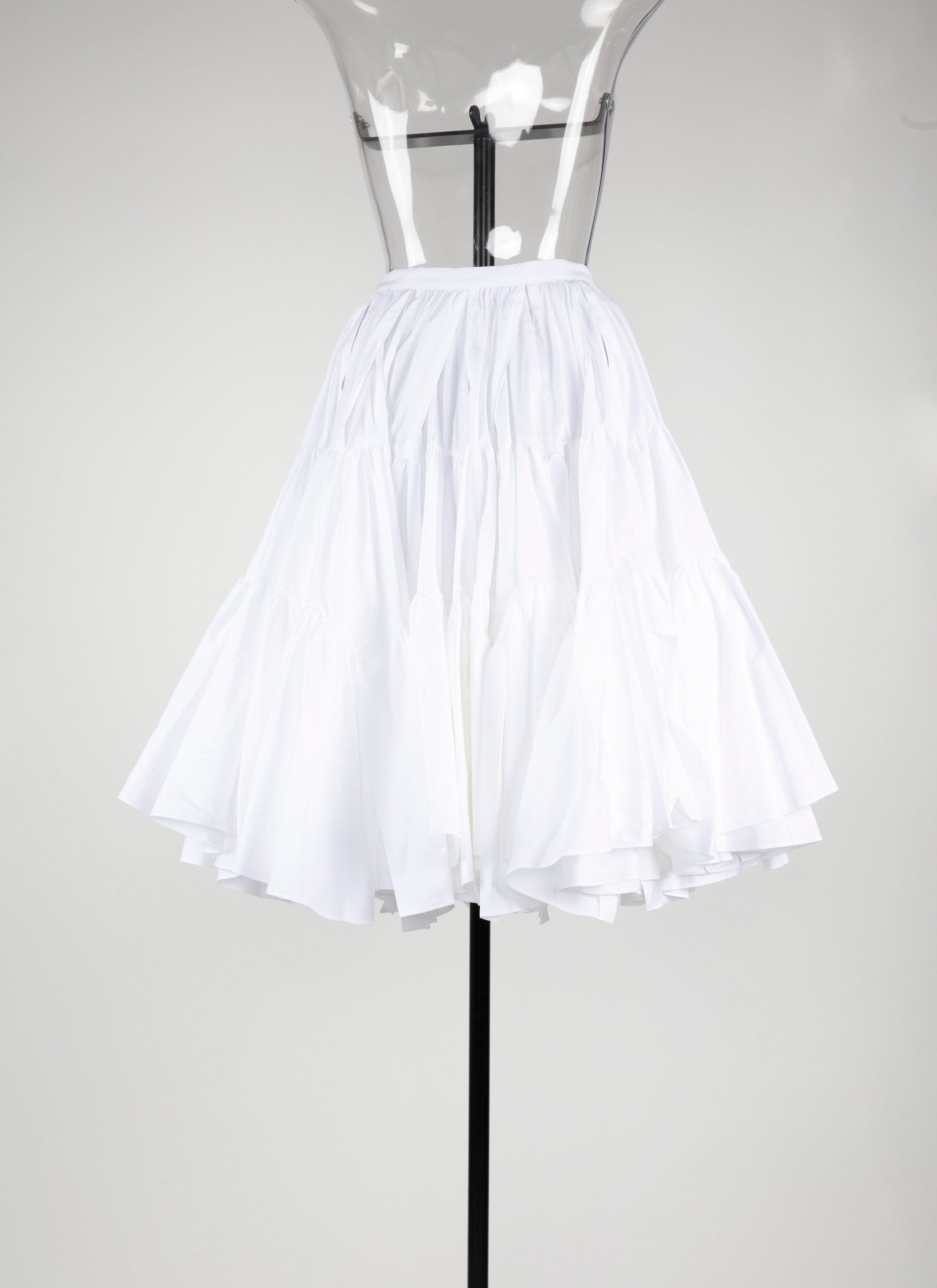 Ruffled skater skirt - White