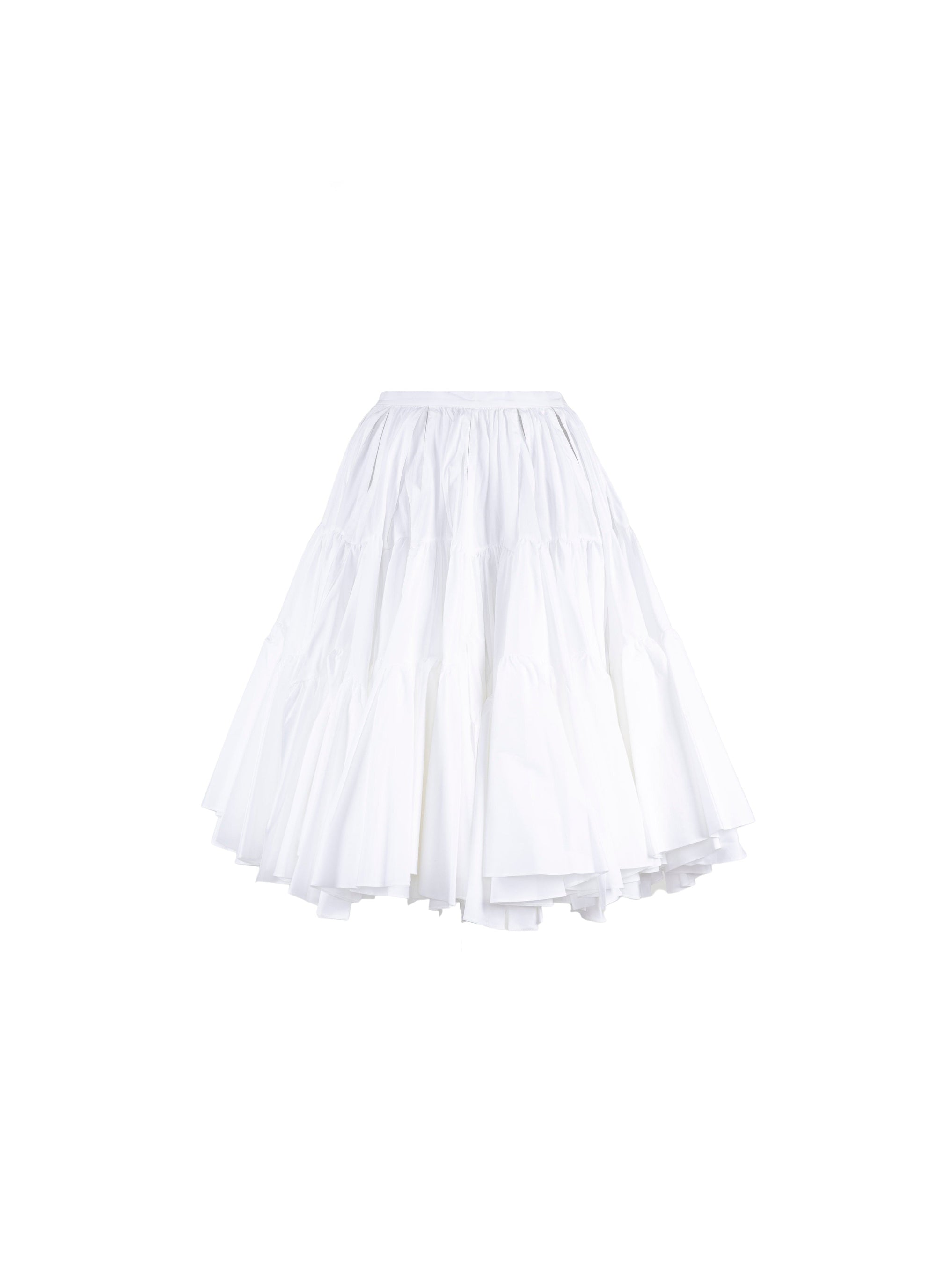 Ruffled skater skirt - White