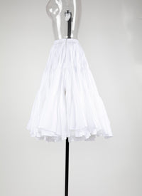 Ruffled skater skirt - White