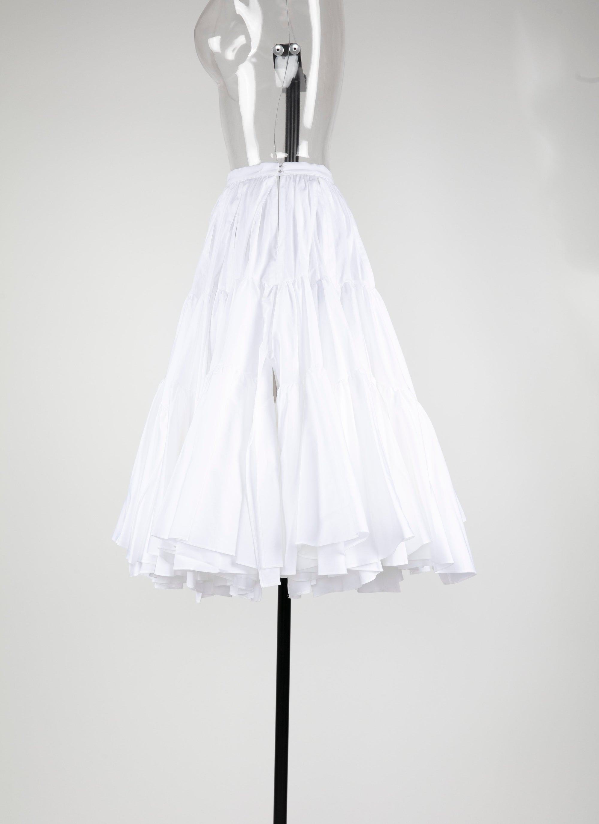 Ruffled skater skirt - White