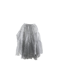 Organza skirt with silk rings - White & Black