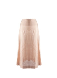 Plain mid-length skirt with details - Nude Pink