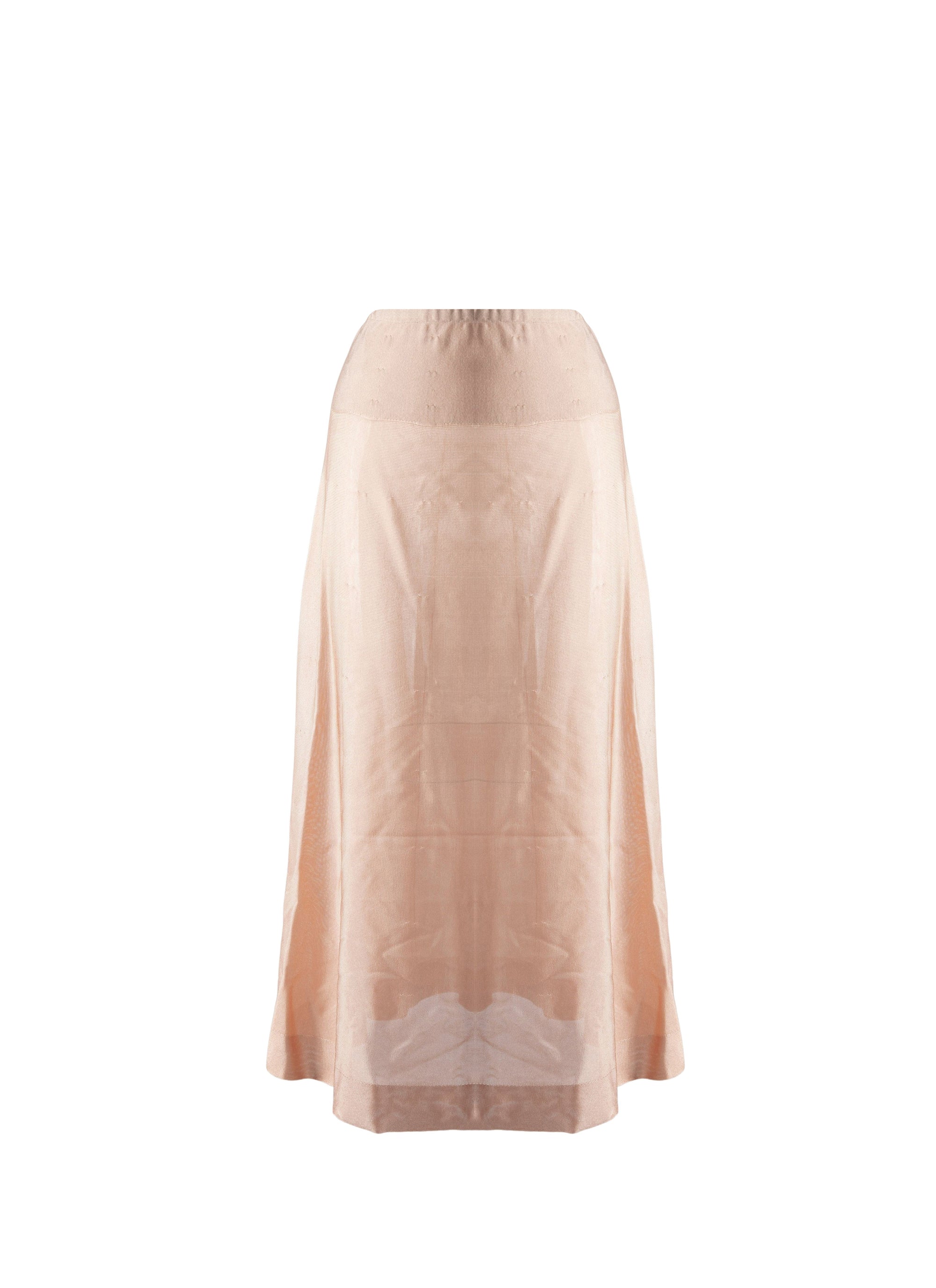 Plain mid-length skirt with details - Nude Pink