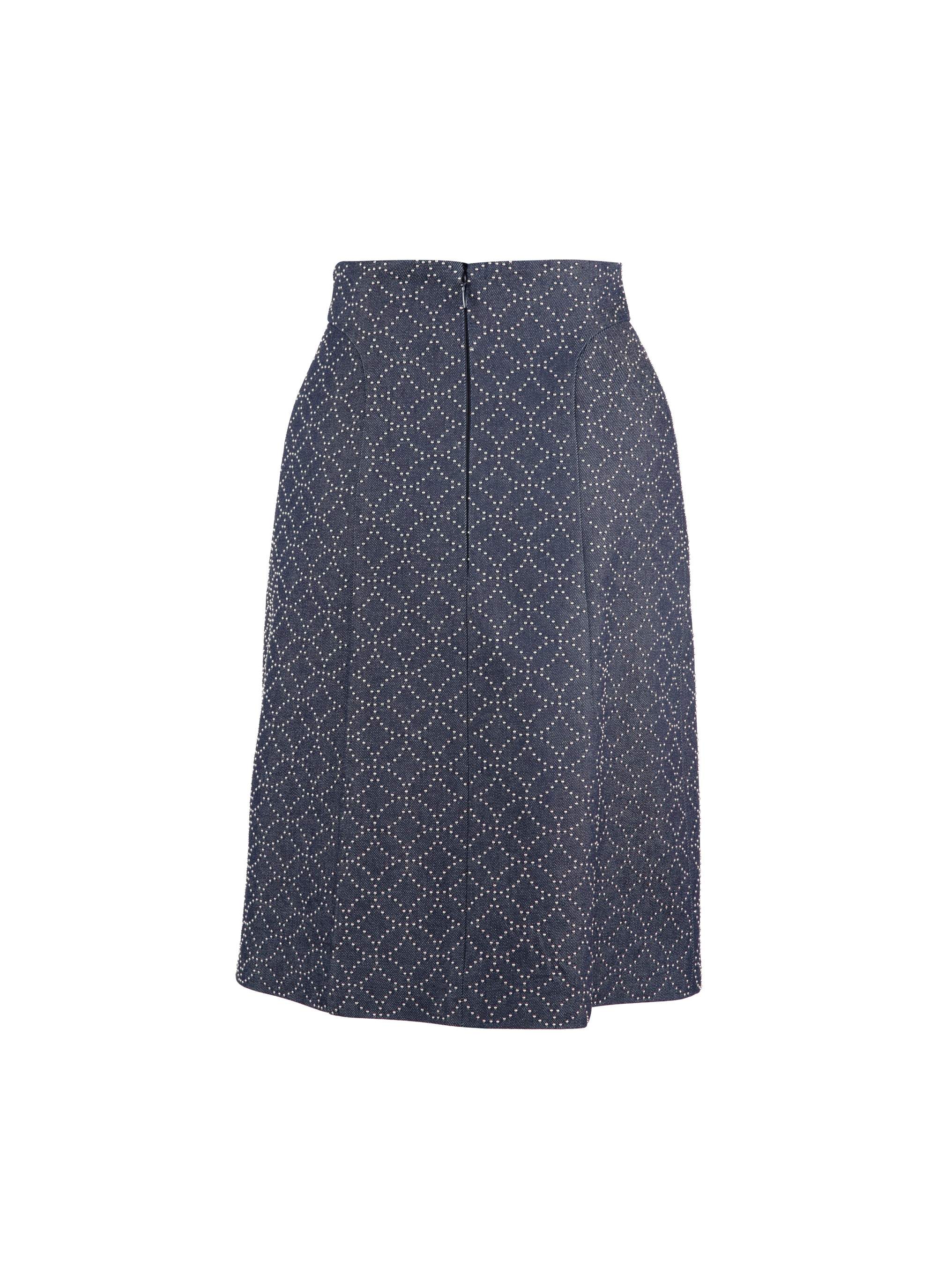 Skirt with denim pattern - Dark navy