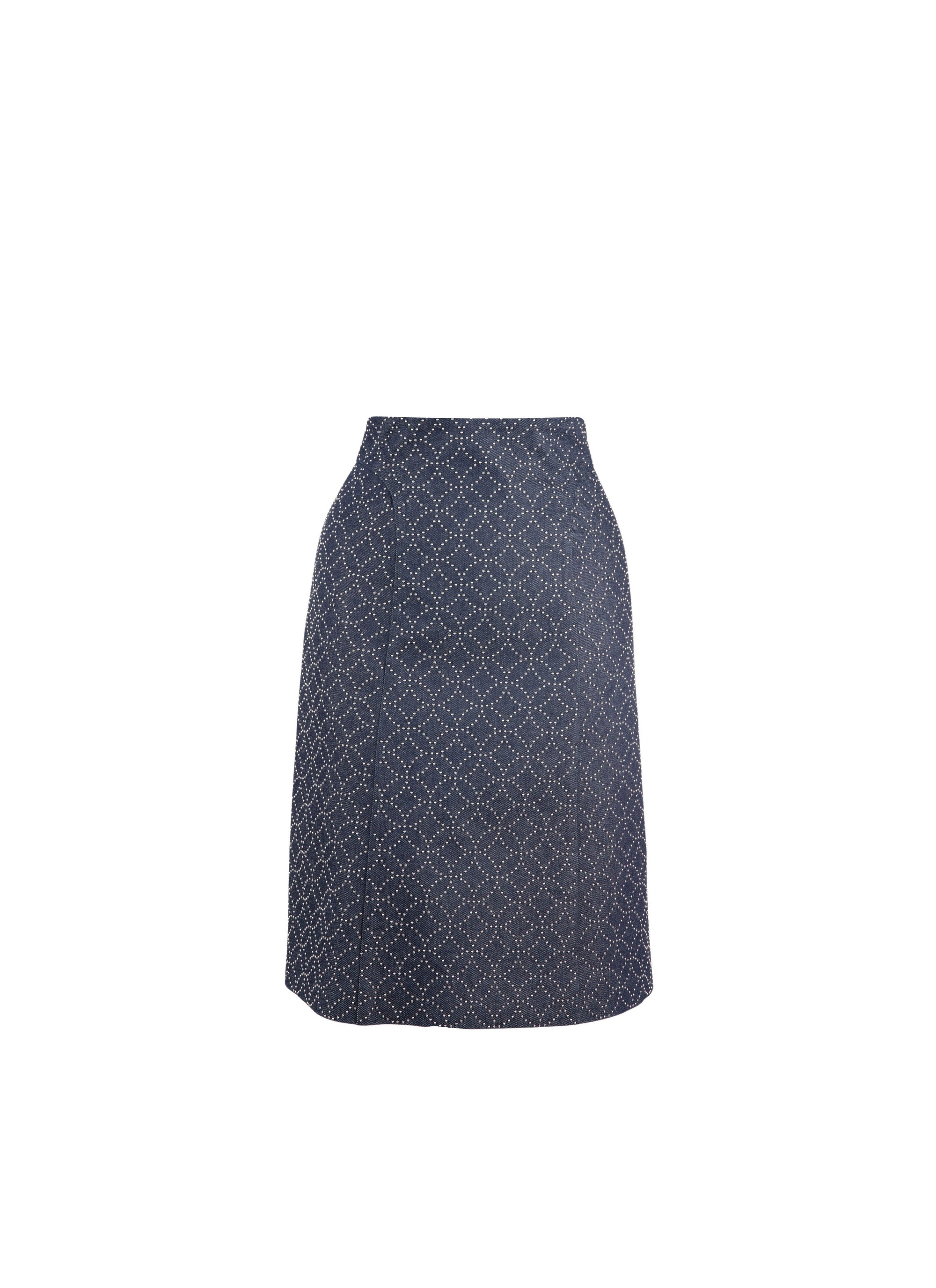Skirt with denim pattern - Dark navy