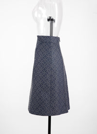 Denim pattern skirt - Dark Navy