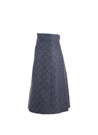Skirt with denim pattern - Dark navy