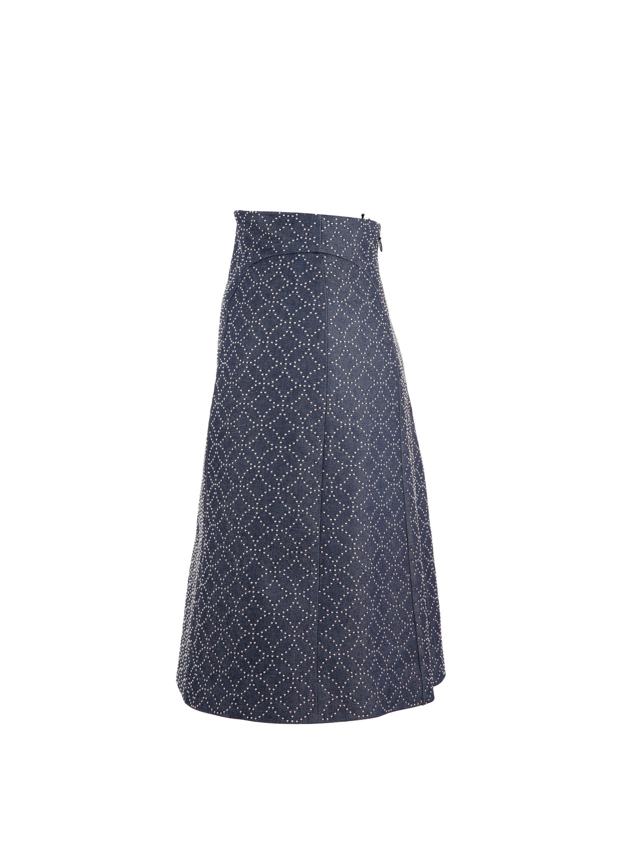 Skirt with denim pattern - Dark navy