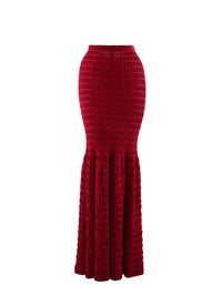 Long fitted silk skirt - Flesh Pink