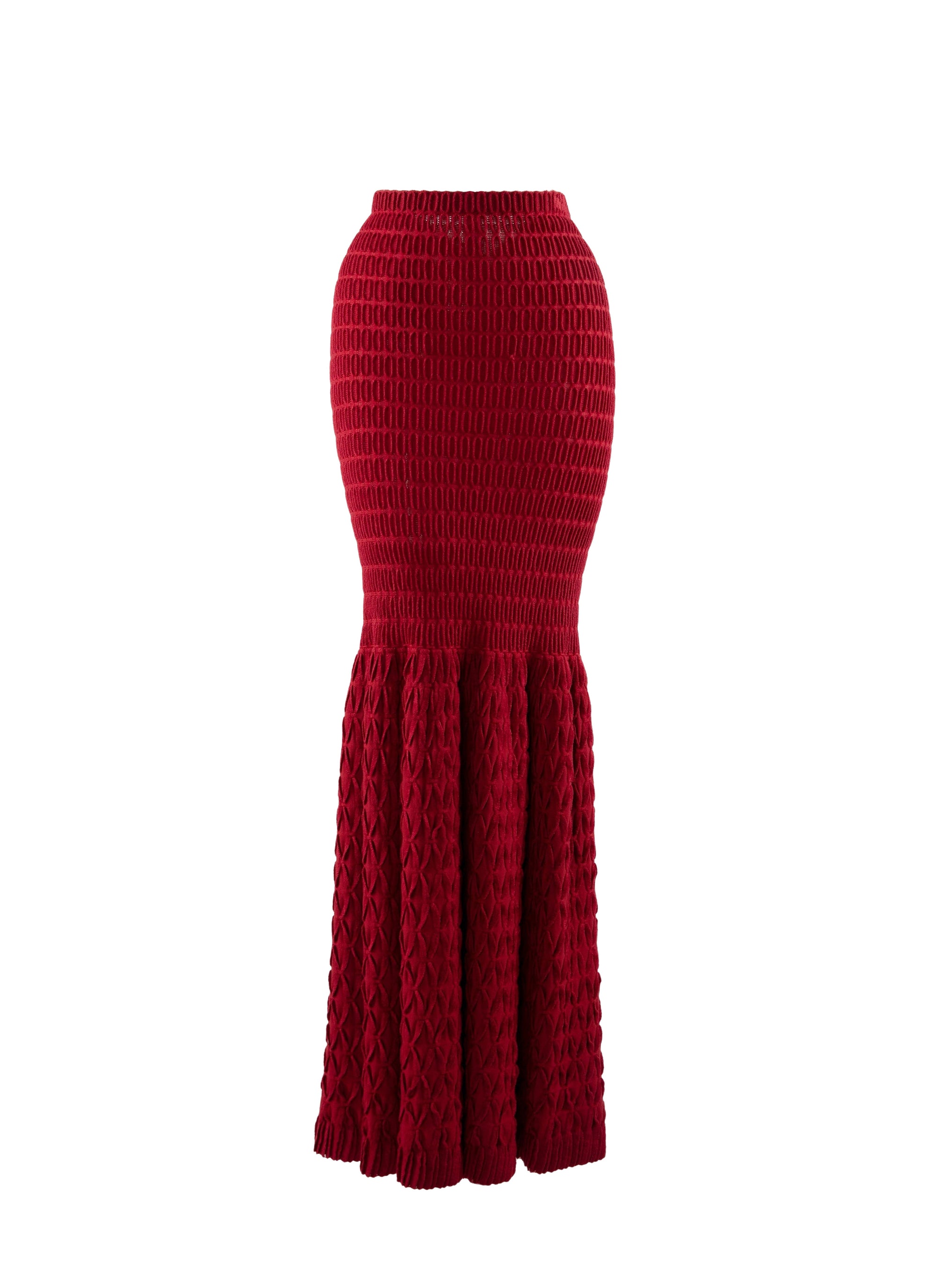 Long fitted silk skirt - Flesh Pink