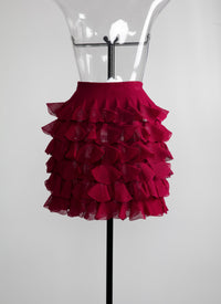 Silk habanera skirt - Magenta