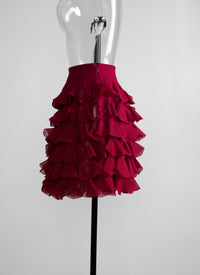 Silk habanera skirt - Magenta