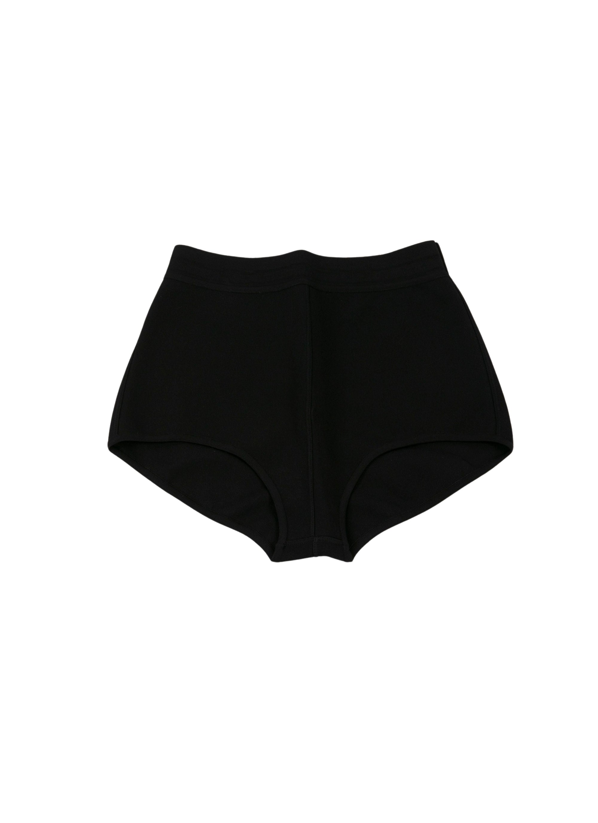 Short high-waisted shorts - Black intense