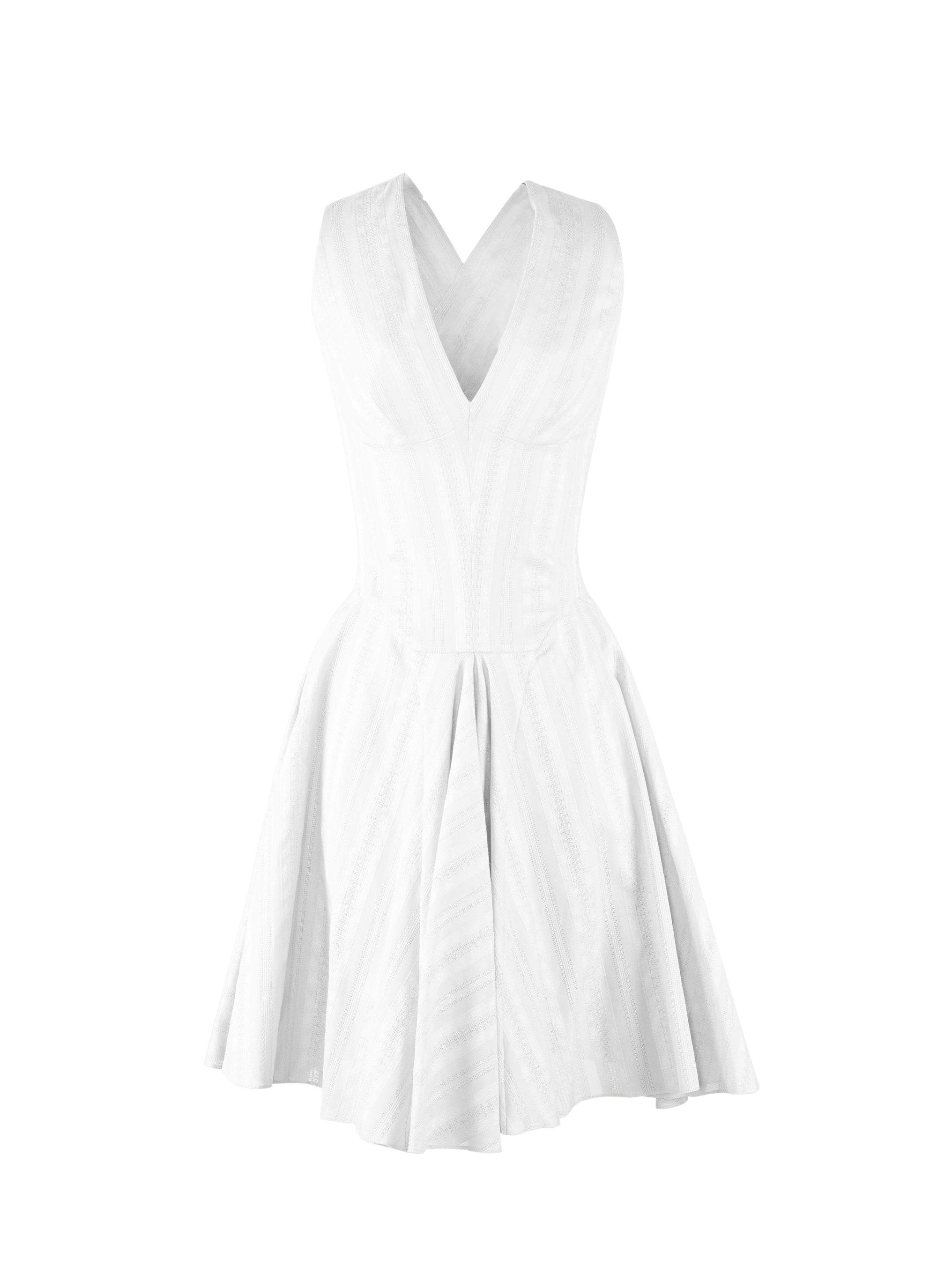 Robe évasée à dos croisé - Blanc