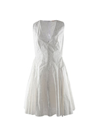 Short v-neck dress - White
