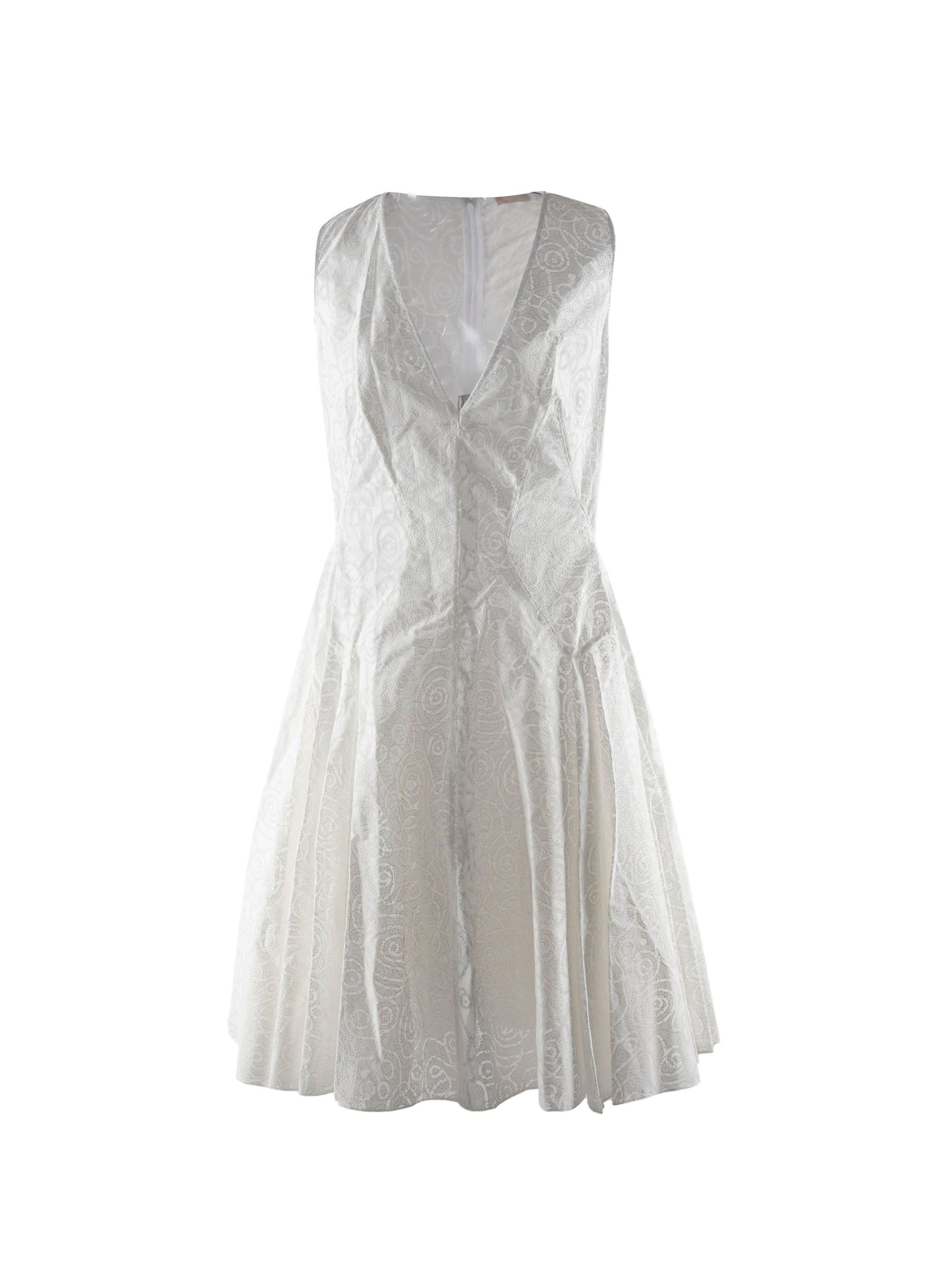 Short v-neck dress - White