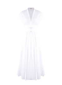 Robe midi ceinturée - Blanc Neige