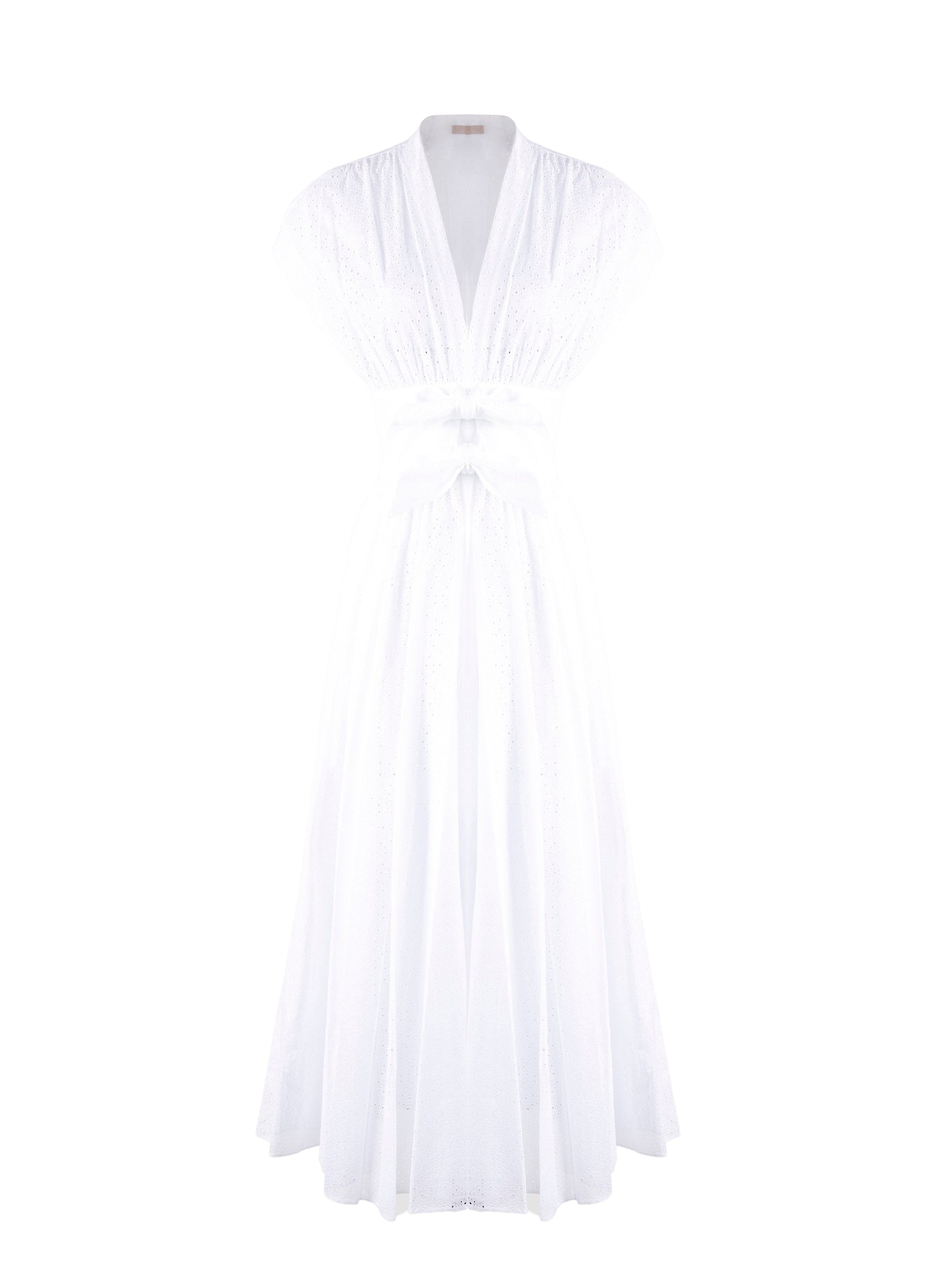 Robe midi ceinturée - Blanc Neige