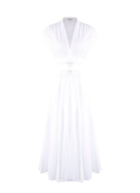 Belted midi dress - White