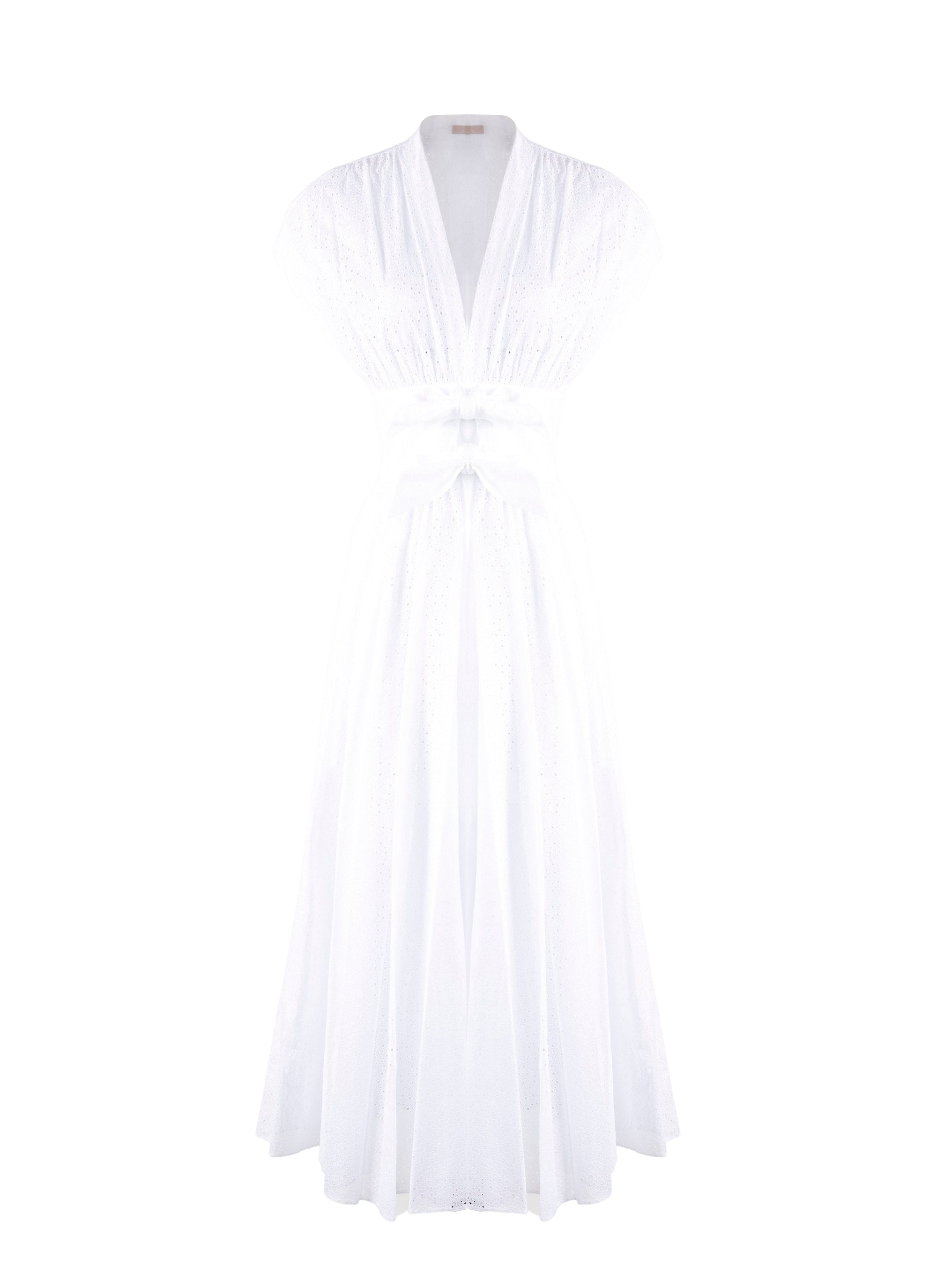 Belted midi dress - White