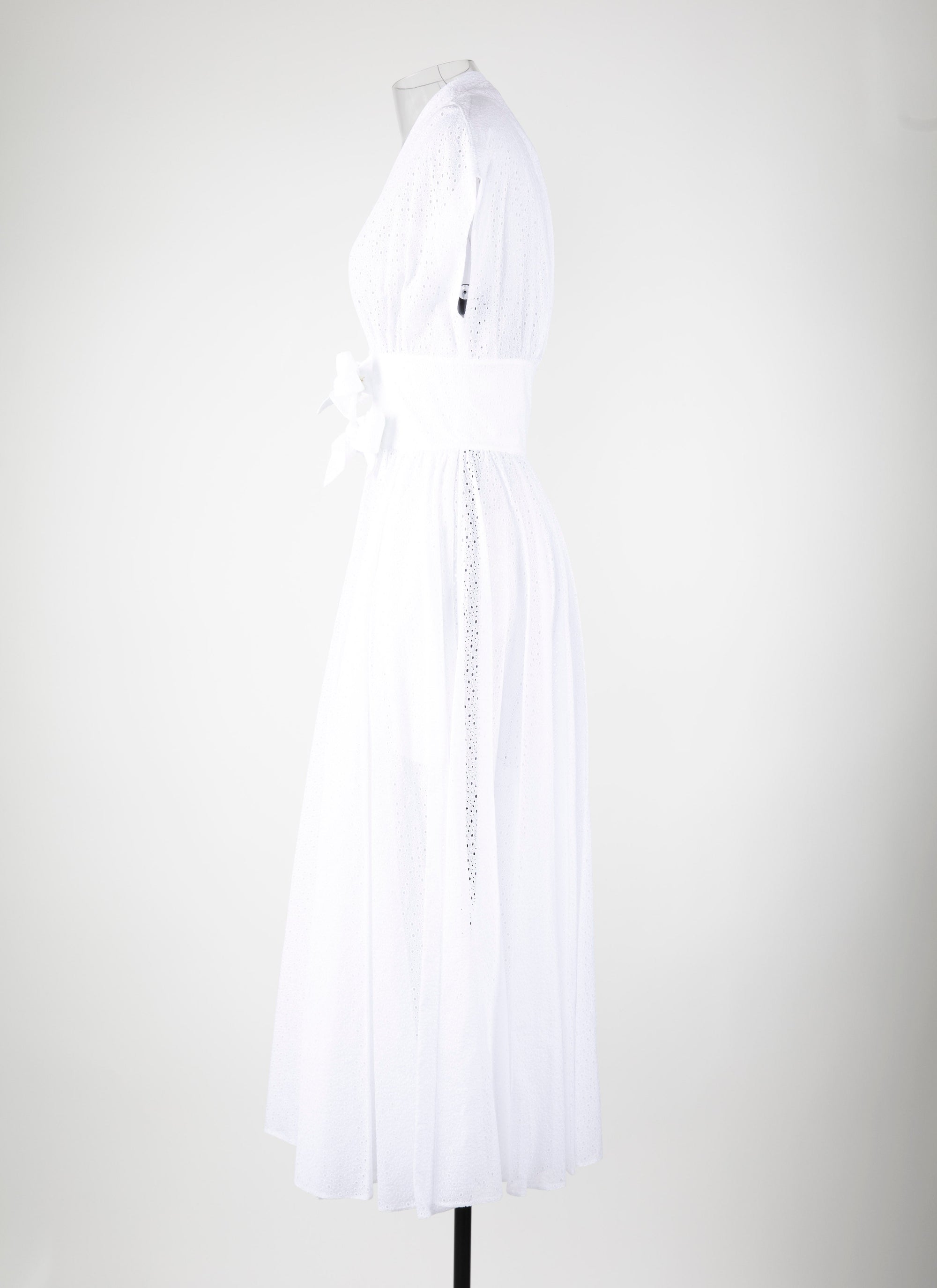 Belted midi dress - White