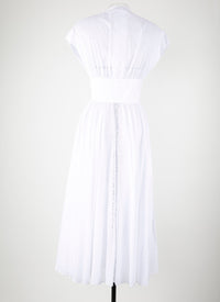 Belted midi dress - White