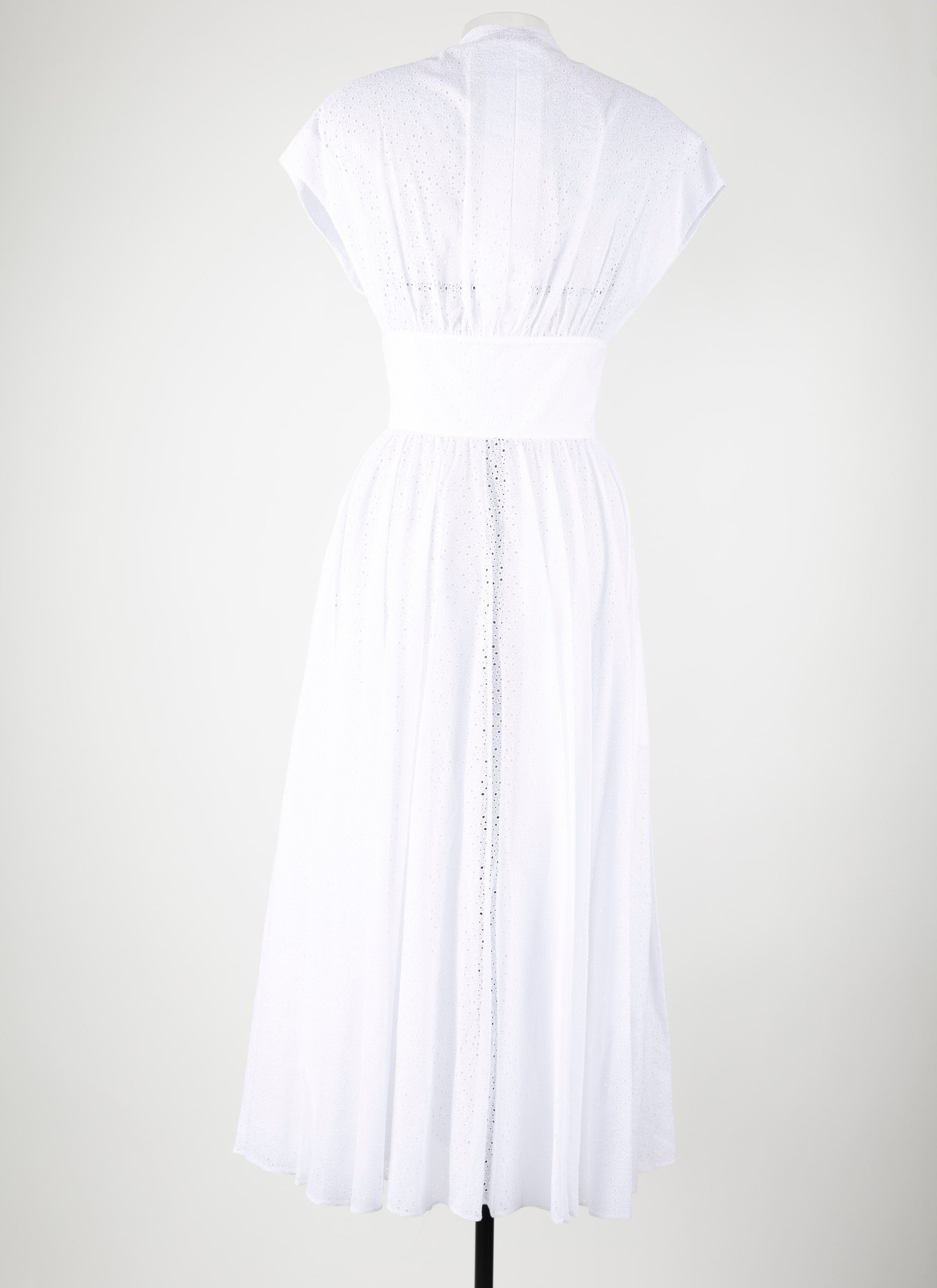 Belted midi dress - White