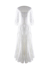 Airy maxi dress with flared sleeves - White