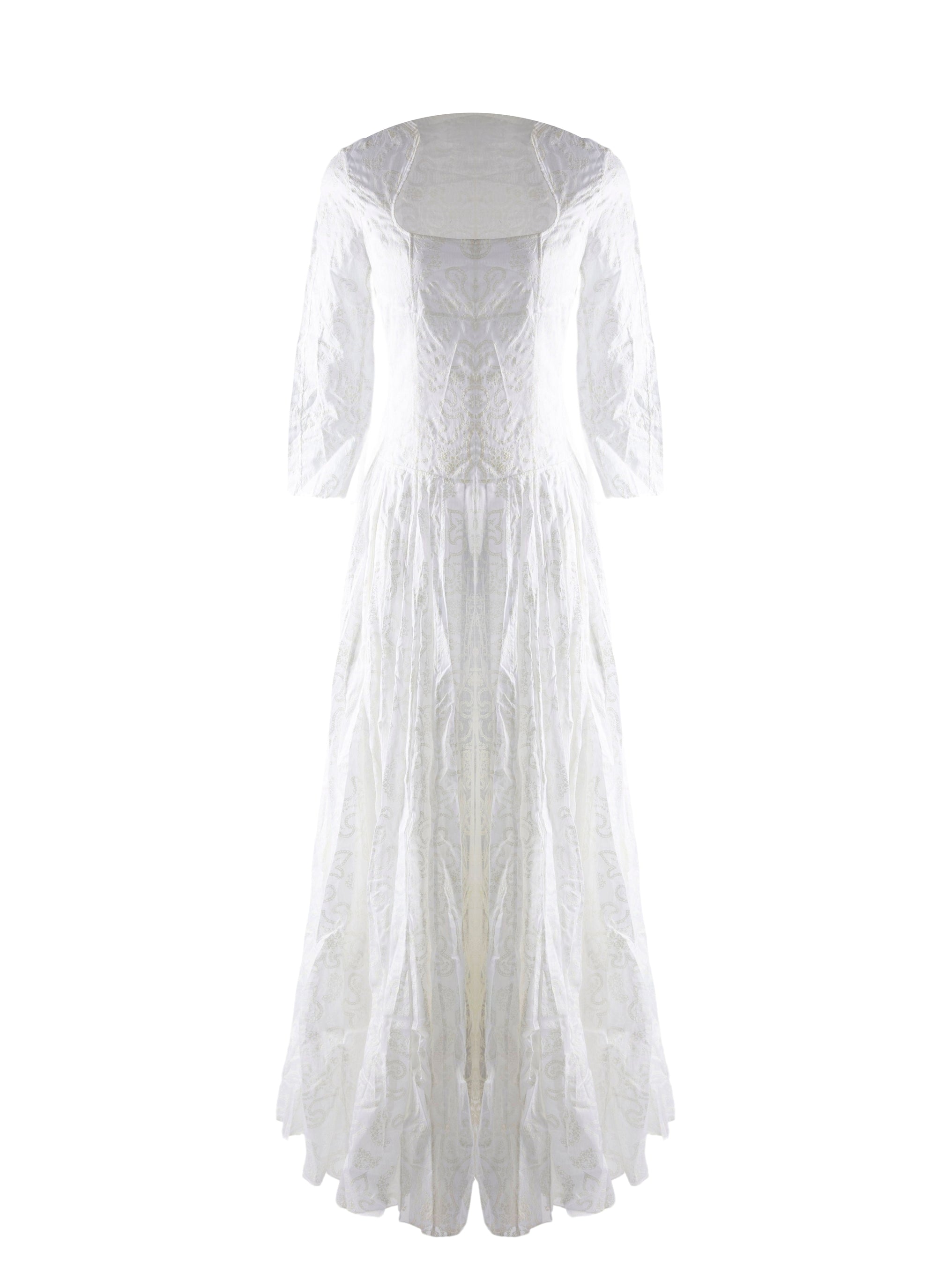 Airy maxi dress with flared sleeves - White
