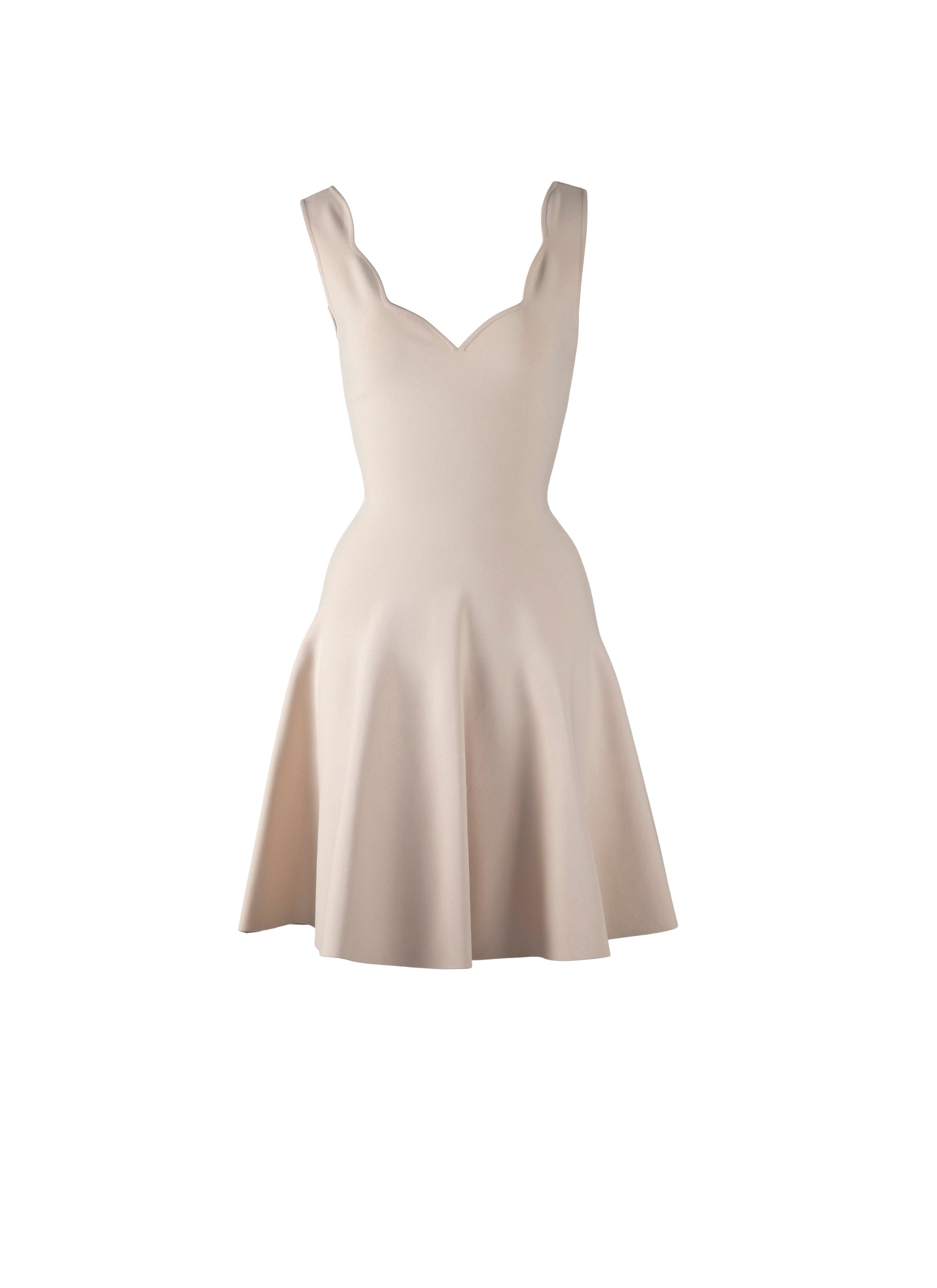 Knitted flared dress - Pebble