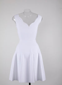 Robe courte évasée en maille - Blanc