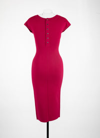 Mesh Venus short sleeve dress - Magenta