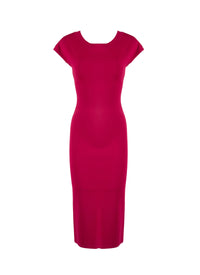 Mesh Venus short sleeve dress - Magenta