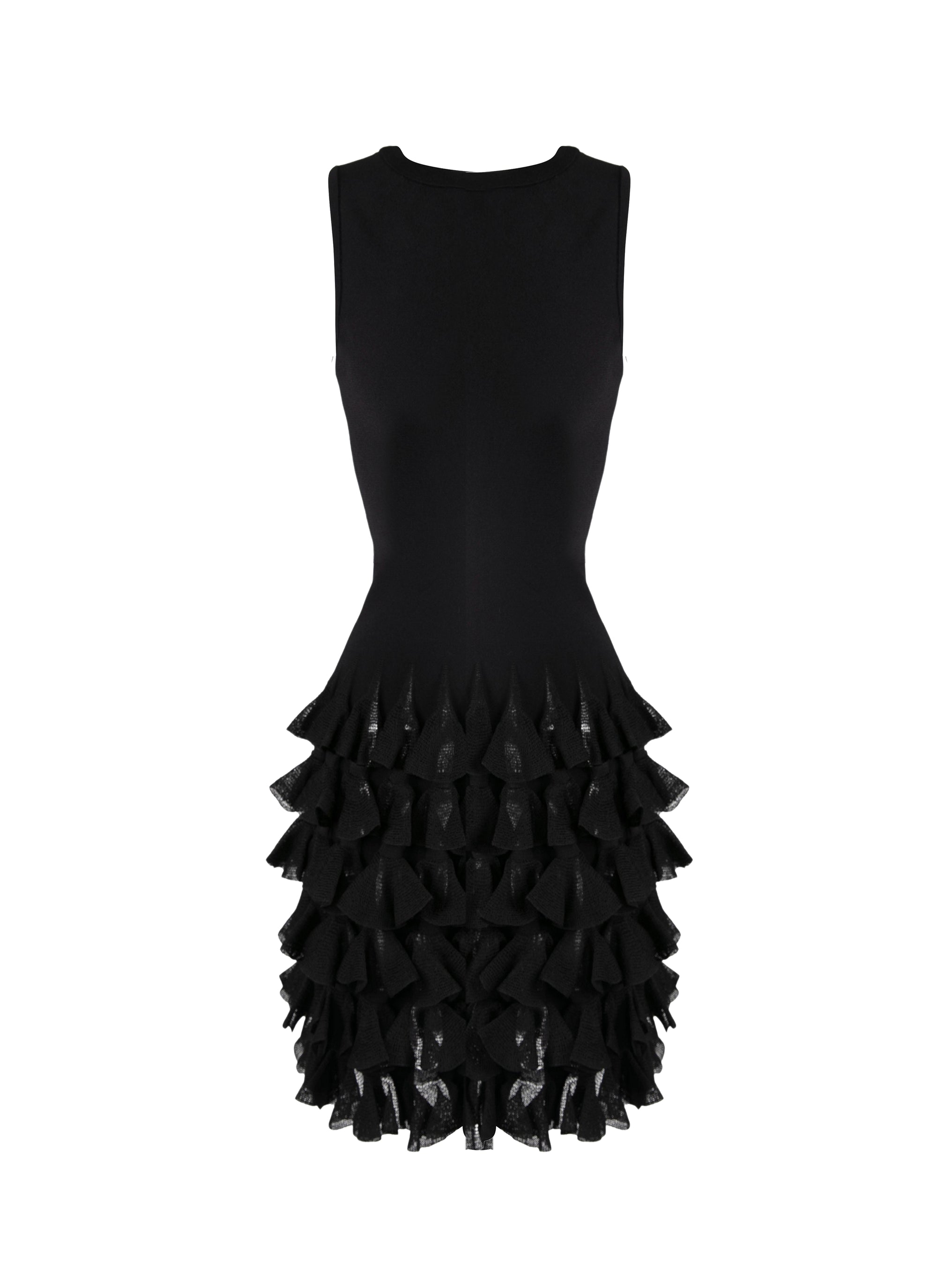 Robe à volants en maille - Noir