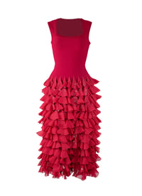 Robe longue à volants en maille - Petunia