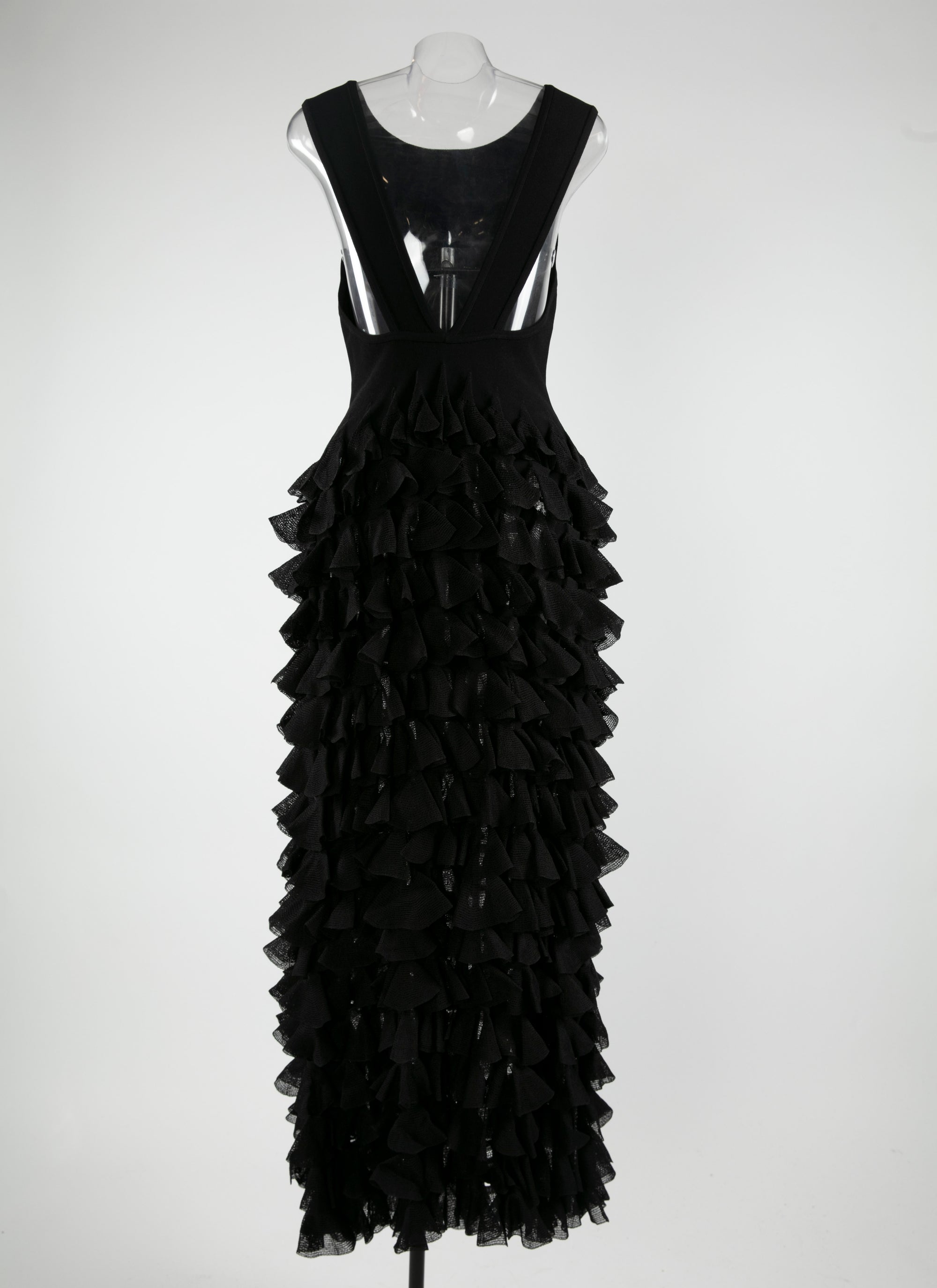 Ruffle sleeveless maxi dress - Black intense