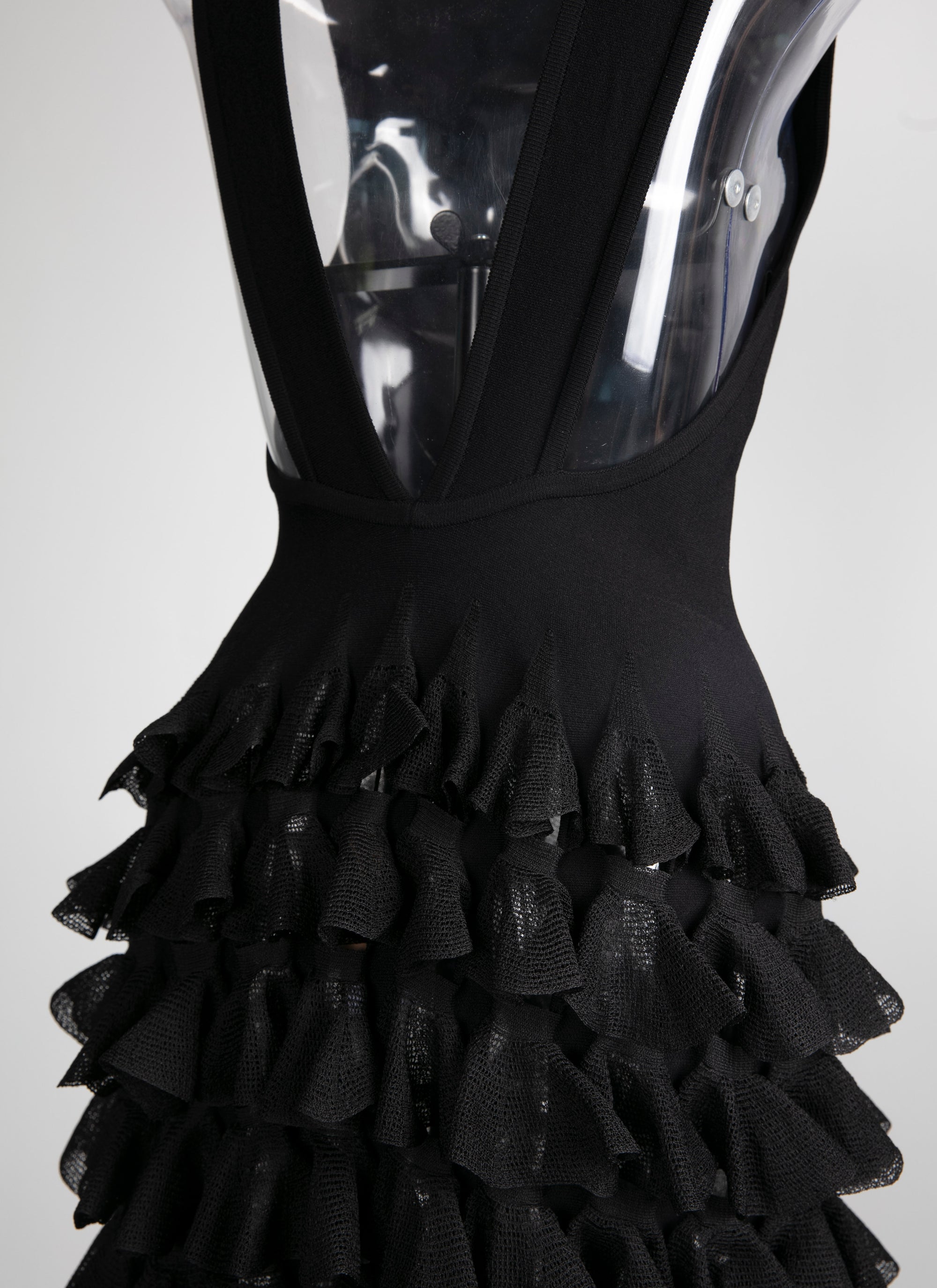 Ruffle sleeveless maxi dress - Black intense