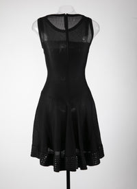Sleeveless studded dress - Black intense