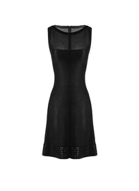 Sleeveless studded dress - Black intense