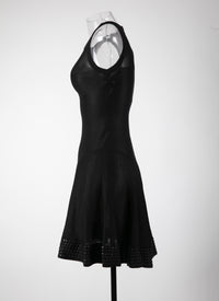 Sleeveless studded dress - Black intense