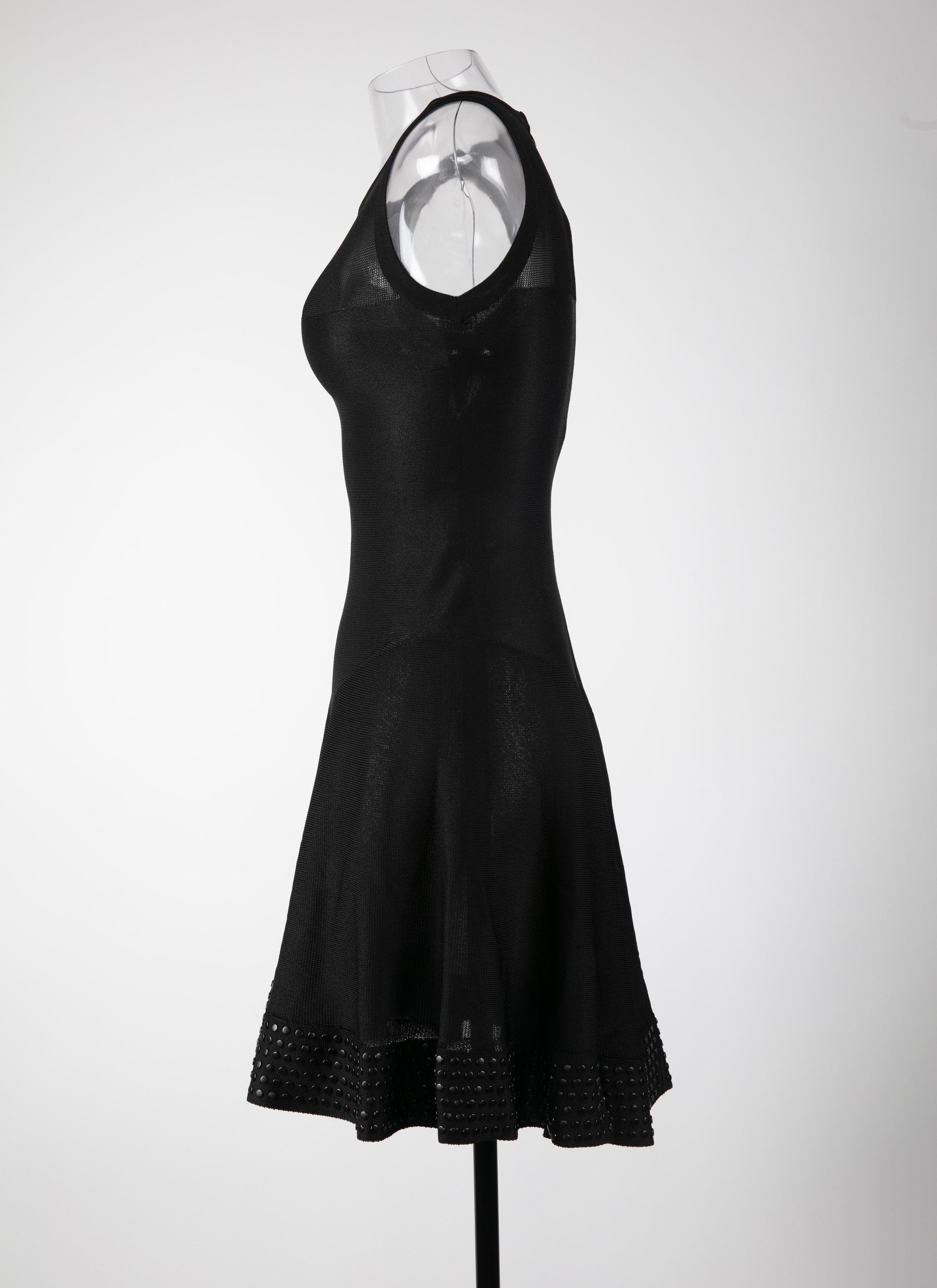 Sleeveless studded dress - Black intense