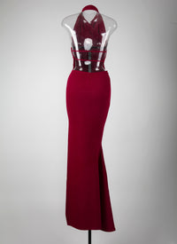 Mermaid halter dress - Magenta