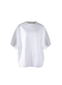 Basic short-sleeved knitted jumper - White