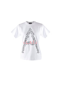 Alaïa logo round-neck t-shirt - White & Red