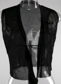 Sleeveless silk cover-up - Black intense