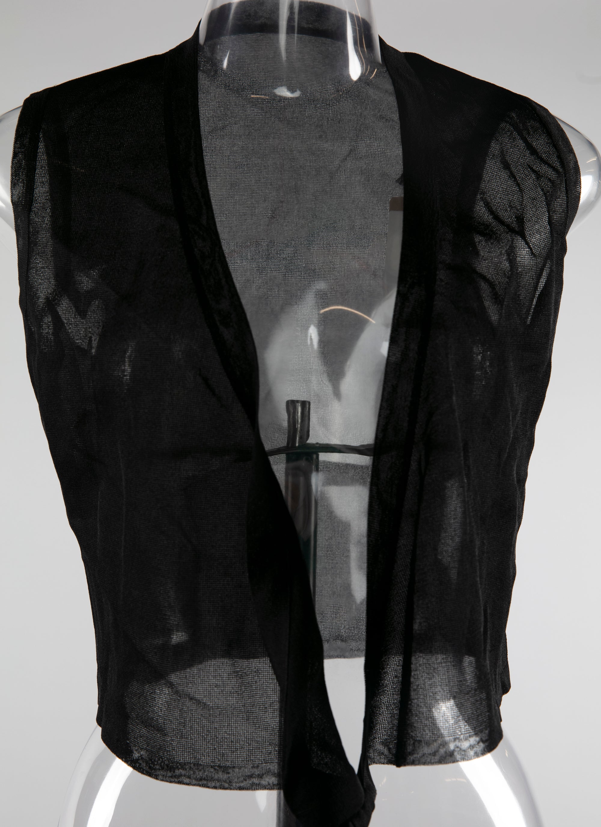 Sleeveless silk cover-up - Black intense